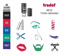 Loyalty Card Stamp scissors comb lashes nails lipstick Self Inking rubber 11mm