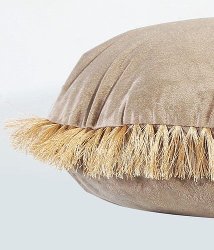 Brown soft velvet - brown, cushion