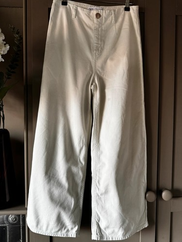 Zara white wide leg cotton - zara,