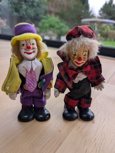 Two porcelain clown dolls - two,