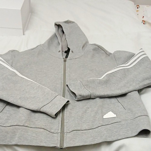 Adidas women grey full zip - full,
