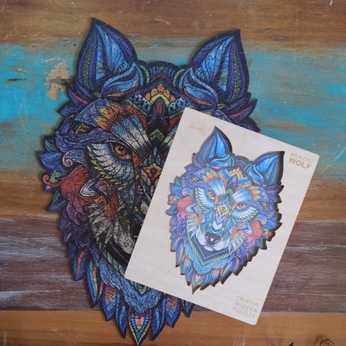 Creative wooden puzzles wolf - puzzles,