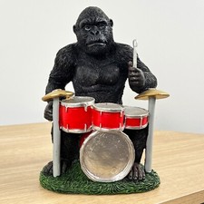 Drummer Gorilla Ornament Figurine Sculpture Animal Statue Home Decor Monkey Gift