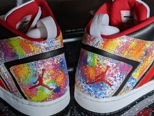 NIKE Air Jordans Flight legends Custom Painted  high tops Size 6 boy womens mens