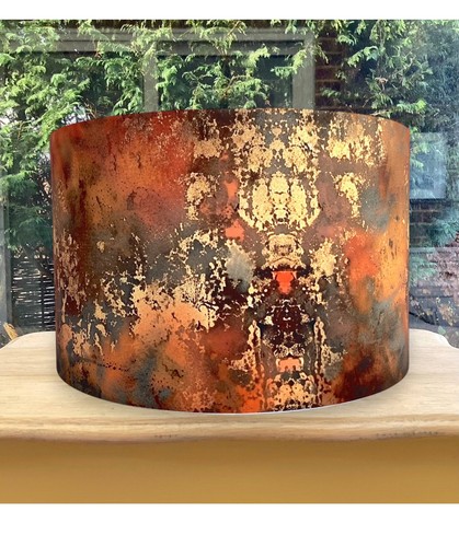 Abstract rust lampshade - abstract,