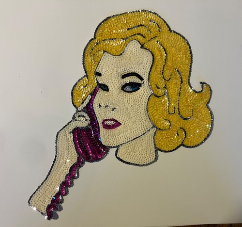 Vintage sequin applique motif - sequin,