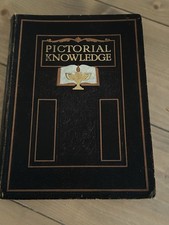 Rare Antique Hardback Illustrated Large Book Pictorial Knowledge Black Gold 