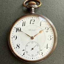 1906 Doxa Gun Metal Pocket Watch