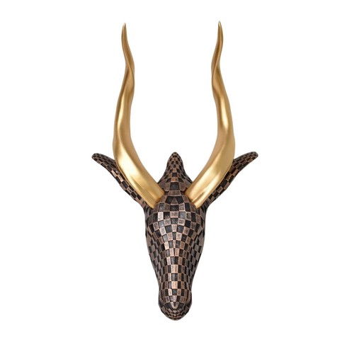 Faux antelope head wall decor - wall,