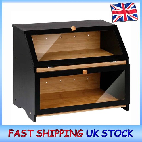 Bamboo bread bin double - bamboo, layer