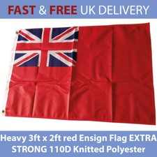 Heavy 3ft x 2ft Merchant Navy Red Ensign Flag EXTRA STRONG 110D Knitted Polyestr