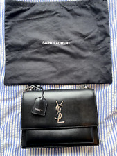 AMAZING Saint Laurent YSL Sunset Bag - Black with Silver Hardware M