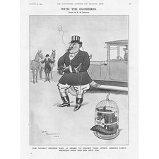 H.M BATEMAN With the Dudshires Fox Hunting - Vintage Print 1923