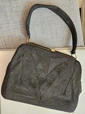 Vintage 1940s 1950s corde bag - 1940s-1950s,