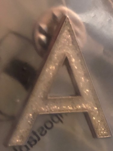 Avon silver letter pin - avon,