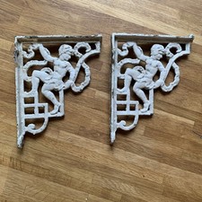 pair of antique cast iron shelf sink cistern brackets (2) reclaimed salvage