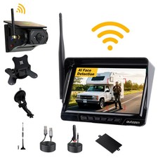 Wireless Solar Magnetic Reverse Rear View Van Backup Camera Kit with 7" Monitor