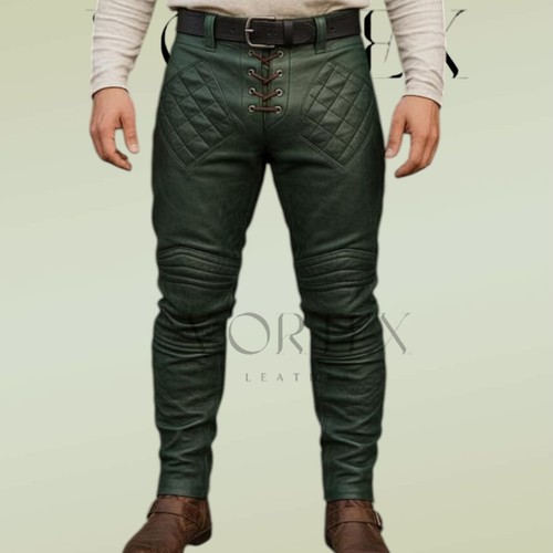 Men green genuine cowhide - green,