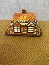 Vintage Ceramic Cottage Butter Dish Rustic Farm Cottage Design.