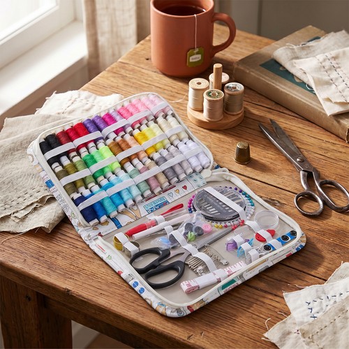 Portable travel sewing - sewing, kit