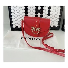 Pinko Red Leather Love Bag Suede Lining Multiway Belt or Shoulder Bag 