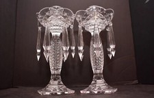 NEW Pair Waterford Crystal TARA Candelabra Candlestick Prisms 10" Candle Holders