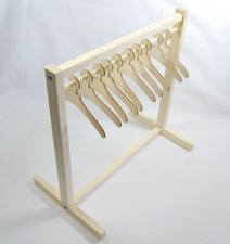 Wooden Mini Clothes Rail and Clothes Hangers for Rack - Various Sizes | Dolls