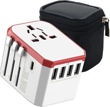 Worldwide Travel Adapter Universal Plug UK EU AU US with USB-C Port Fast Charger