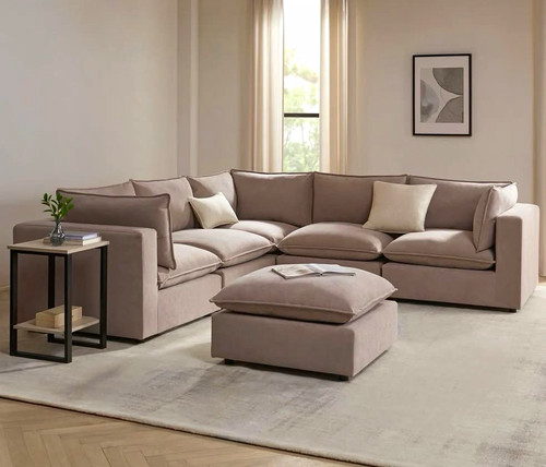 Beige soho corner sectional - beige,
