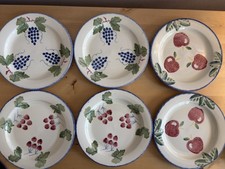 Set Of 6 Poole Dorset Fruits Plates (Plums) 17.5 cm - 2 of each design