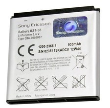 Genuine Sony Ericsson Battery BST-38 For W995i W980i K770i K850 S302 W706i F100