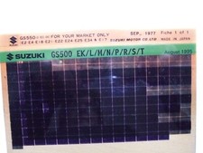 Genuine Suzuki GS500 EK 1995  GS550C September 1977 Motorcycle Parts Micro Fiche