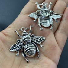 A New Tibetan Silver Bee Bumblebee Charm Brooch Pin Badge 38mm x 40mm