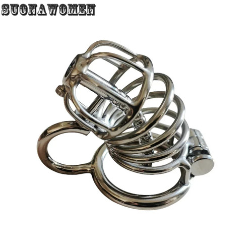 Titanium chastity cage with - titanium,