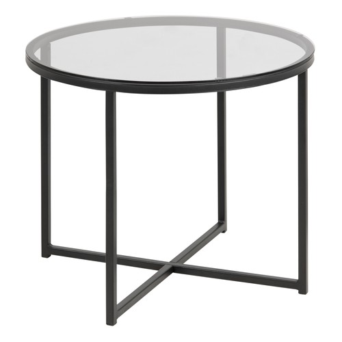 Round glass side table - side,