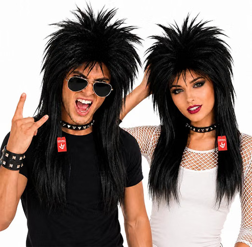 Mens womens black glam rock - mens,