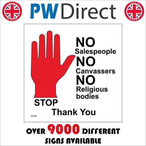Sign stop sales people - no,