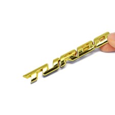 3D TURBO Logo Gold Car Styling