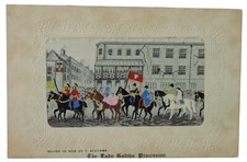 Thomas Stevens "Stevengraph" Post Card  - The Lady Godiva Procession
