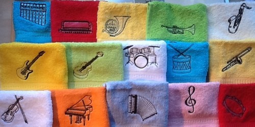 Embroidered music design - , face