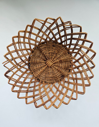 Vintage boho rattan basket - boho,