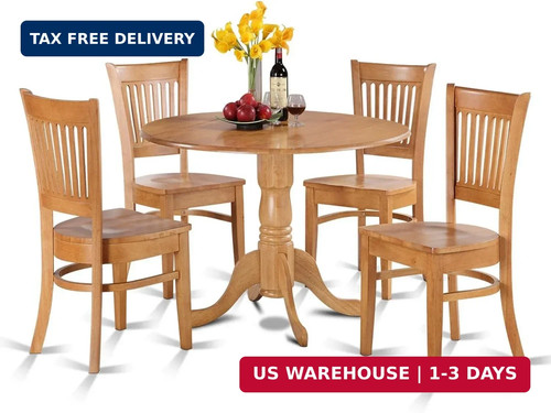 East west furniture 5pc - east, round