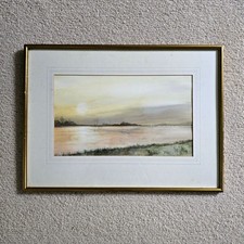 Original Watercolour Landscape – Signed R. Corbin – Framed French Artwork