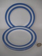 4 x VINTAGE T G GREEN CORNISHWARE CORNISH BLUE STRIPE SMALL TEA SIDE PLATES
