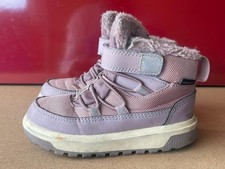 H&M Kids Girls Lilac Elastic Lace Hook & Loop Waterproof Hi-Top Boot Size 26 A27