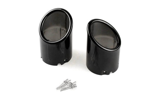 Premium exhaust tips black - 2x,