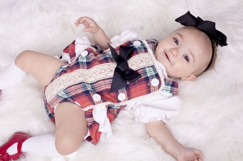 Girls christmas tartan romper - christmas,