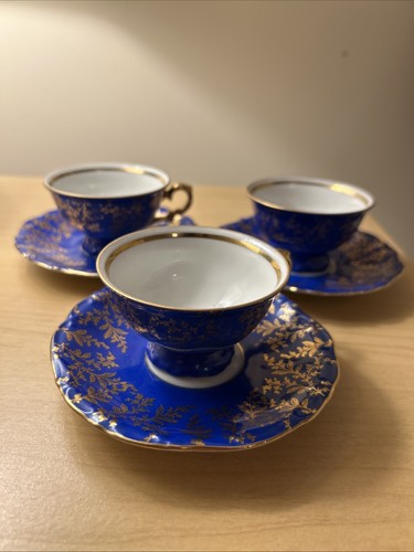Bareuther blue cup and saucer - bareuther,