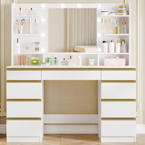 White dressing table with led - dressing,