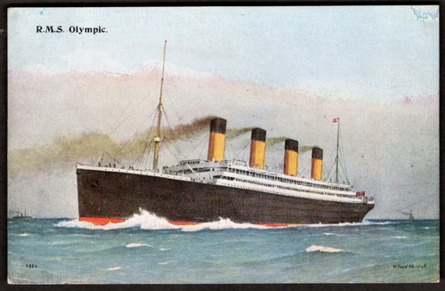 Steamer rms olympic postcard - steamer,